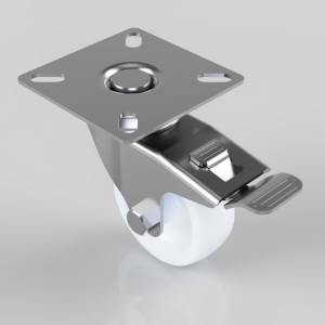 Polypropylene Plate Swivel Castor Brake 50mm 50kg Load