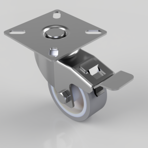 Thermoplastic Rubber on Polypropylene Plate Swivel Castor Brake 50mm 50kg Load