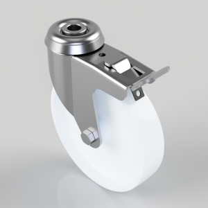 Polypropylene Bolt Hole Swivel Castor Brake 125mm 100kg Load