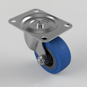 Rubber on Nylon Plate Swivel Castor 75mm 90kg Load