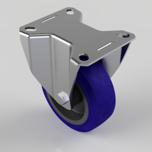Rubber on Nylon Plate Fixed Castor 100mm 160kg Load