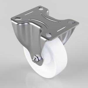 Nylon Plate Fixed Castor 100mm 150kg Load