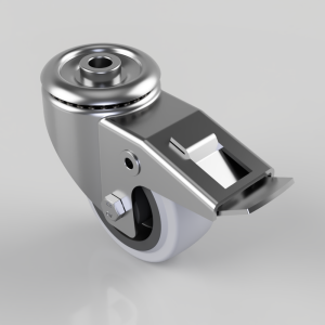 Elastic Rubber on Nylon Bolt Hole Swivel Castor Brake 80mm 100kg Load