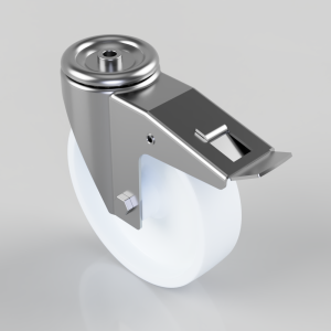 Nylon Bolt Hole Swivel Castor Brake 200mm 400kg Load