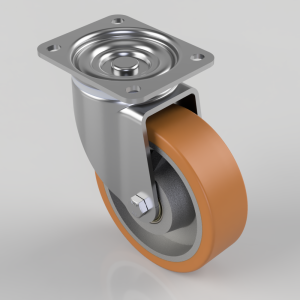 Polyurethane on Cast Iron Plate Swivel Castor 160mm 800kg Load