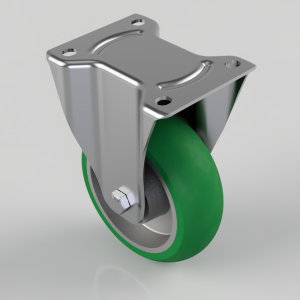 Ergonomic Polyurethane on Aluminium Plate Fixed Castor 150mm 450kg Load