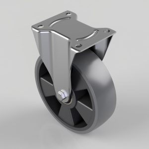Polyurethane on Nylon Plate Fixed Castor 200mm 600kg Load