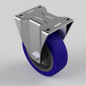 Elastic Rubber on Nylon Plate Fixed Castor 125mm 200kg Load