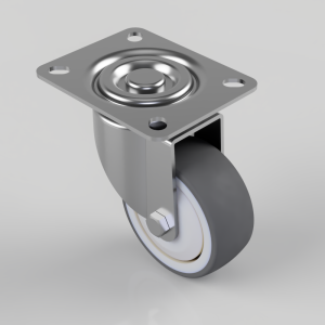 Thermoplastic Rubber on Polypropylene Plate Swivel Castor 80mm 80kg load
