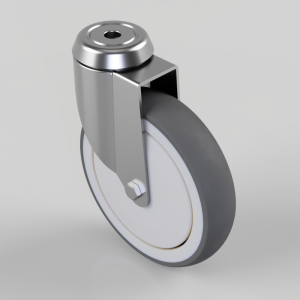 Thermoplastic Rubber on Polypropylene Bolt Hole Swivel Castor 150mm 130kg load