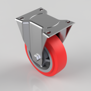 Polyurethane on Nylon Plate Fixed Castor 150mm 500kg Load