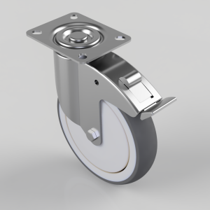 Thermoplastic Rubber on Polypropylene Plate Swivel Castor Brake 150mm 130kg load