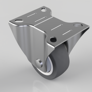 Thermoplastic Rubber on nylon Plate Fixed Castor 75mm 80kg load