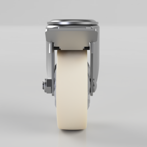 Front view of a silver machine feeding a beige strip through its roller mechanism.