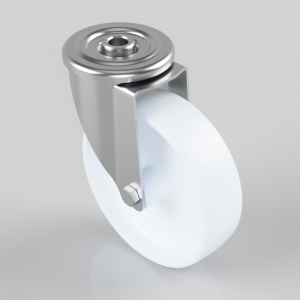 Nylon Bolt Hole Stainless Steel Swivel Castor 125mm 200kg Load