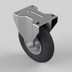 Pneumatic Tyre on Pressed Steel Plate Fixed Castor 200mm 75kg Load