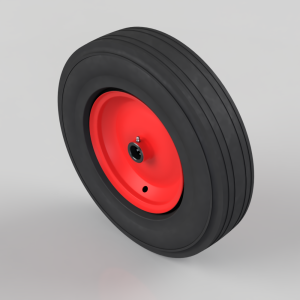 Black Rubber on Pressed Steel 400mm Roller Bearing Wheel 600kg Load