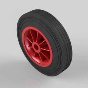 Black Rubber on polypropylene 200mm Plain Bore Wheel 200kg Load