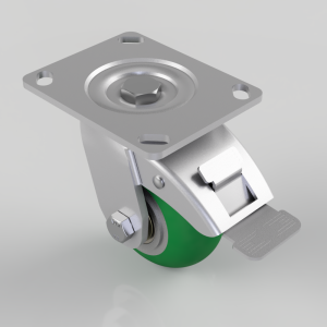 Ergonomic Polyurethane on Aluminium Plate Swivel Castor Brake 100mm 300kg Load