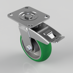 Ergonomic Polyurethane on Aluminium Plate Swivel Castor Brake 150mm 450kg Load
