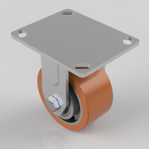 Polyurethane on Aluminium Plate Fixed Castor 100mm 350kg Load