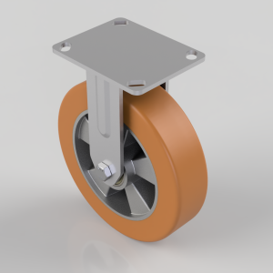 Polyurethane on Aluminium Plate Fixed Castor 200mm 600kg Load