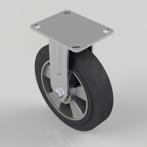 Elastic Rubber on Aluminium Plate Fixed Castor 200mm 400kg Load