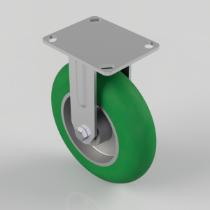 Ergonomic Polyurethane on Aluminium Plate Fixed Castor 200mm 520kg Load