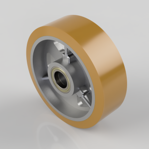 Vulkollan Polyurethane Ball Bearing Wheel 300mm 2500Kg Load