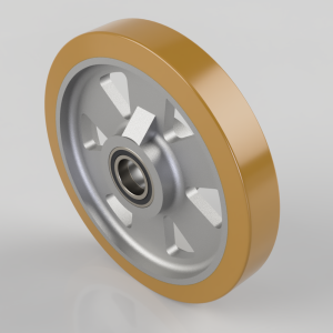 Vulkollan Polyurethane Ball Bearing Wheel 300mm 1240Kg Load