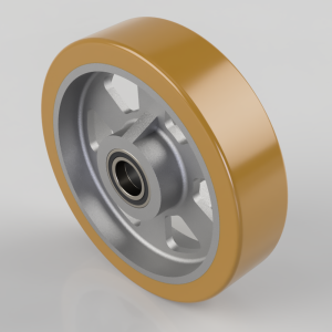 Vulkollan Polyurethane Ball Bearing Wheel 300mm 1870Kg Load