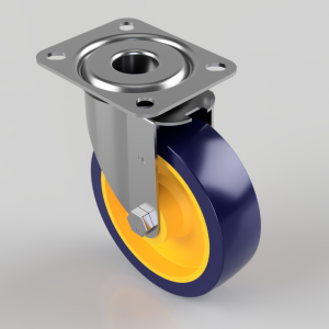 Polyurethane Nylon Plate Swivel Castor 125mm 200kg Load
