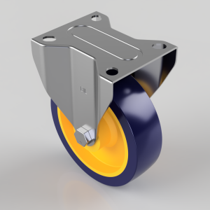 Polyurethane Nylon Plate Fixed Castor 125mm 200kg Load