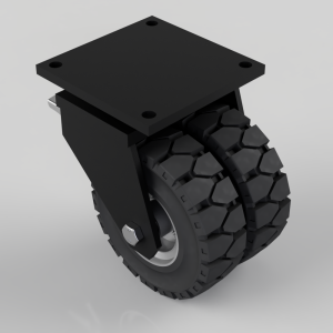 Rubber speed swivel braked plate 250mm 450kg