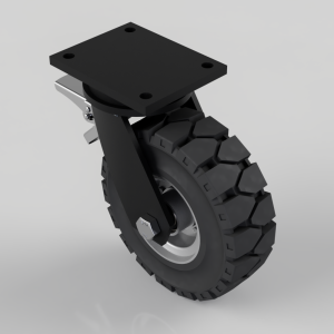 Rubber speed swivel braked plate 250mm 450kg