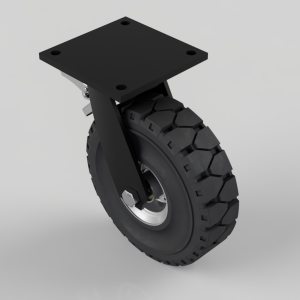 Rubber speed swivel braked plate 300mm 550kg