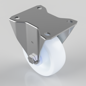 Nylon Plate Fixed Castor 100mm 400kg Load